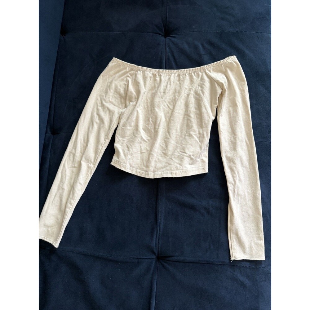 BDG Urban Outfitters Alex Off-The-Shoulder Top Women’s S Long Slv Cropped Shirt